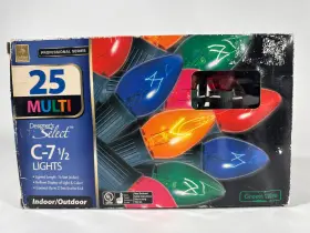 Holiday Seasons 049022416260 25 Multi Colored C-7 1/2 Christmas String Lights In/outdoor 16ft