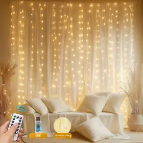 B0djv9tgrs Holits 2 Pack Fairy Curtain Lights Upgraded Tangle-free Warm White Usb 8 Modes