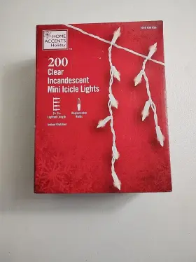 1010 Home Accents 029944604266 Accents-mini Icicle Lights 200 Clear-new Box-warm White Color