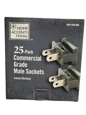 Home Accents Holiday 840092500473 25 Pack Commercial Grade Male Sockets Christmas