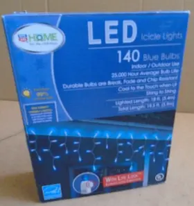 9037492 Home For The Holidays 140 Ct Led Icicle Lights Blue/white Wire 18 Ft 9037492 Home For The Holidays 140 Ct Led Icicle Lights Blue/white Wire 18 Ft