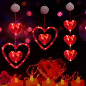 B0cp2mw7h9 Homeleo 3-pack Red Heart Window Lights For Valentines Day Decor Romantic
