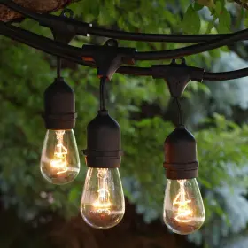 S14cle26nd Hometown Evolution Inc. S14 Clear Commercial Outdoor Patio String Lights 50ft