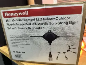 Honeywell 884617739153 36ft Indoor/outdoor Led String Light/bluetooth Speaker - 18 Bulbs
