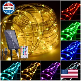 B0f5hjtq33 Hozplex Solar Rope Lights Outdoor Waterproof 49ft 150 Led String Fairy So
