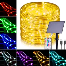 B0fcsdprw1 Hozplex 66ft Solar Rope Lights Waterproof 200 Led Outdoor Indoor String 1