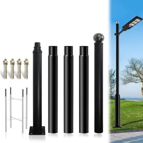 Tuc1140 Huatol Street Light Pole 16 Ft Tall - Outdoor Adjustable Heavy Duty Metal Lam
