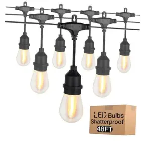 Huaxin 726960736062 48 Ft About 1.9 M Led Outdoor Light Strings With Edison 48ft Pendent Lamp