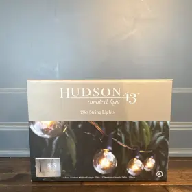 1439-2922 Hudson 43 20 String Lights Glass Indoor Outdoor Clear 240in Ul Certified