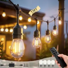 Eub-100ft-remote Huizhou Xinyao Lighting Technology Co. Ltd. 100ft S14 Outdoor String Lights 100 Ft With 64 4 Bulbs 1.5ft Apart Eub-100ft-remote Huizhou Xinyao Lighting Technology Co. Ltd. 100ft S14 Outdoor String Lights 100 Ft With 64 4 Bulbs 1.5ft Apart