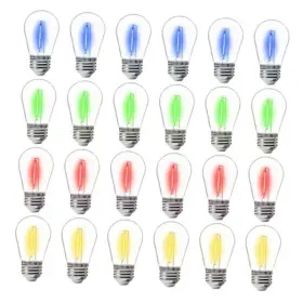 Dss1405fil-rgbw-24 Huoshi Lighting Pack S14 Colored Led String Light Bulbs 1w Waterproof 24 Multi-colored