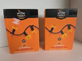 Hyde And Eek 764878993429 Orange Led Mini String Lights 100 Ct Per Box 2 Boxes Halloween