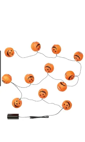 105.601.90 Ikea Kustfyr Led String Light With 12 Lights Pumpkin New