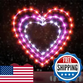 B0fpm2gddw Illuminew Valentines Day Heart Window Lights 8 Lighting Modes 12 Inch Led Han