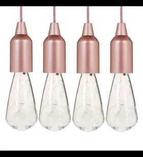 65433514m Improvements New 4-pack Led Edison Firefly Fairy Pull Lights With Remote Rose