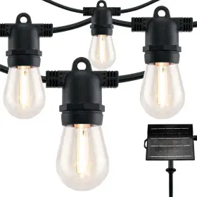 Yxe2621818 Inc. 35 Feet 18 Led Solar Powered Patio String Lights E26 Base With S14 Bulb Dimmabl