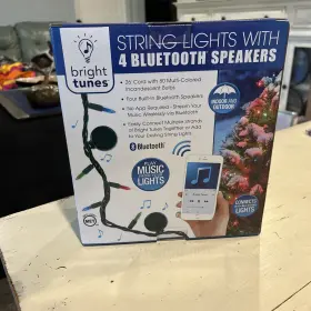E114172 Innovative Technology Bright Tunes String Lights With 4 Bluetooth Speakers 26 Cord 80 Colored