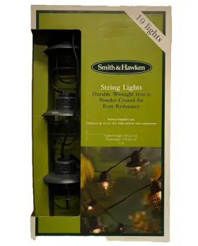 Intertek 092239320066 Smith And Hawken Patio Drop String Lights 10 Hanging 11 Ft With Bulbs New