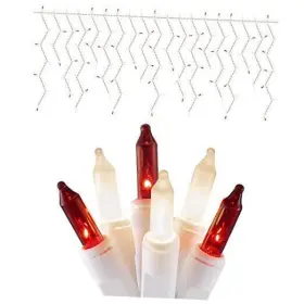 Lhs150-3 J. Hofert 150 Count Red And White Frosted Mini Christmas Icicle Light Red/frosted