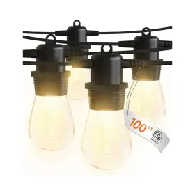 Jackyled 654179256593 100ft Outdoor Led String Lights Waterproof Patio Connectable
