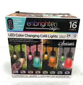 Jasco 030878377911 Enbrighten By Outdoor/indoor Led Color Changing String Light 12 Bulb 24 Ft