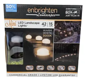 Jasco 030878560559 Enbrighten Landscapes Mini Led Landscape Lights 42 Feet -15 Warm White Jasco 030878560559 Enbrighten Landscapes Mini Led Landscape Lights 42 Feet -15 Warm White