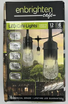 31660 Jasco Products Company Llc Enbrighten Classic Warm White String Lights 12ft 6 Bulbs Indoor/outdoor
