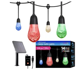 66882 Jasco Products Company Llc Enbrighten Usb Color Changing String Lights With Solar Panel. 24 Bulbs