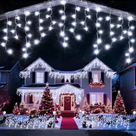 B0fld32ttv Jdgjyds 32 Ft 400 Led Cool White Outdoor Ice Lights Christmas Plug-in