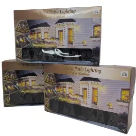 31575 Jetmax Ltd Metal Lantern String Lights Punch Out Rooster Farm 10 Lamps 3 Strings Patio Deck