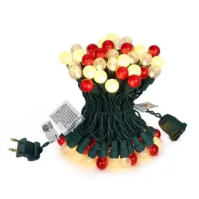 Lm.s-led70-g15 Jia Xin Electric Co Ltd Red And White Christmas Lights Outdoor G15 Pearlized Glass 70 Warm