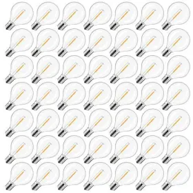 Jialin E-commerce 614158394197 50pack Plastic C7/g40 Replacement Led Light Bulbs - 0.6w G40 2200k