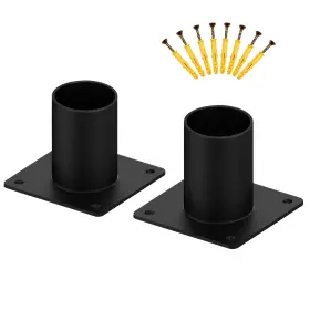 Jieqesic 605182811279 2 Pcs Heavy-duty Mounting Post Light Adapter 3 Inch Outdoor Pier Mount Base