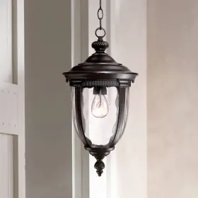 Lp103c-7t John Timberland Bellagio Rustic Outdoor Hanging Light Fixture Black 18 Inch Clear Glass For Exterior