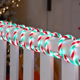 B0fk5csbdf Joiedomi 40ft Led Candy Cane Rope Lights Outdoor 360-led Christmas Decor