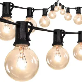 Jonathan Y 313091769757 25-light Indoor/outdoor 25 Ft. Plug-in Contemporary Rustic G40 Bistro Globe Bulb