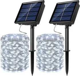 B07tstftwt Josmega 2-pk Solar Fairy String Lights Outdoor Waterproof 8 Modes