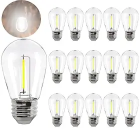 Juzizjmefod 780854286606 S14 Led Bulbs 1w String Lights Plastic Shatterproof Daylight 6000k White