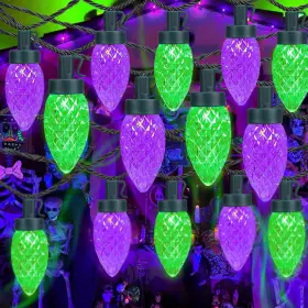 B0f4wtjf7p Kaq 2pk 100 Led Purple Green C9 Halloween Lights Waterproof Indoor Outdoor 98ft