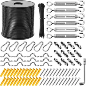 Ksth001 Keeimp String Light Hanging Kit 164 Ft Nylon Coated Stainless Steel 304 Wire Rope Stri