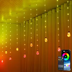B0dgg1433l Kepstars Wishing Ball Curtain Lights 10ft X 3.5ft Rgb Led Color Changing String
