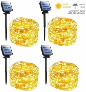 Sb241s1230 Kingeng 4 Pack Solar String Lights Outdoor Fairy Light Total 132ft 400led 8 Modes Ip67