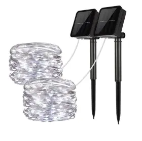 Vby23551w Kingeng 2 Pack Total 66ft Outdoor Solar String Lights 200led 8 Modes Ip67 Copper Wire