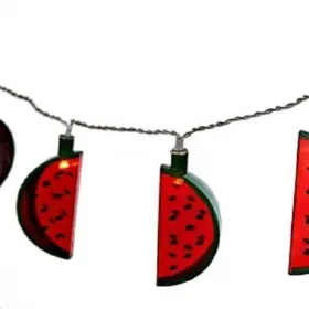 160445 Kirklands 10 Count Red Watermelon Slices Plastic Battery Operated Party String Lights New