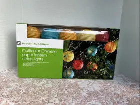 Kmart 030539012878 Vintage 2005 Essential Garden Paper Lantern String Lights Tested Works