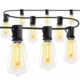 Koaoeirs 445003476460 25-light 50 Ft. Plug-in Indoor/outdoor Plug In Integrated Led Patio Edison Strin