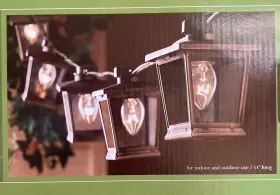 Ap-059 Kohls Copper Lantern String Light Set Summer Living Gaslight Victorian Style