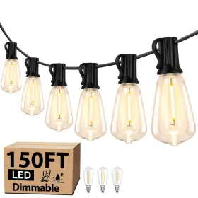 Ntc-bo1w25 Kondras Led Outdoor String Lights For Patio 150ft 3 50ft Outside Hanging Lig