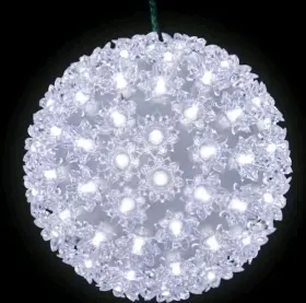Kringle Express 191296816533 Led Lit Hanging Sphere Outdoor/indoor Christmas Decor 7.5 Inch