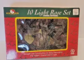 Ul1414-p Kurt Adler S 10 White Flowers Rose Light Set Indoor Christmas Wedding